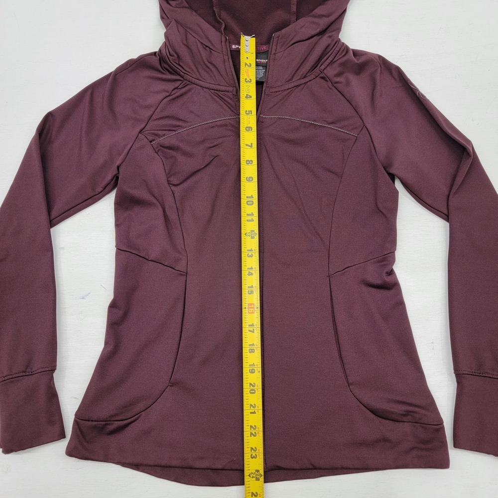 SPYDER JACKET WOMENS SZ‎ S MAROON WORKOUT RUNNING JACKET LONG SLEEVE FITTED EUC - Picture 9 of 9